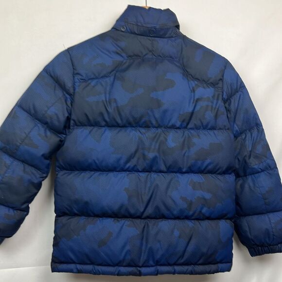 Polo Ralph Lauren Navy Camo Down jacket Repaired size 10-12 (M) - Picture 9 of 14